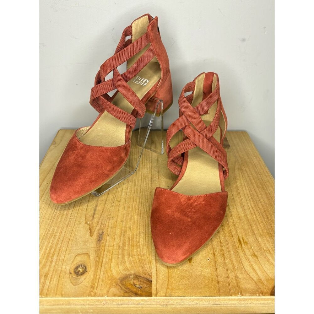 Eileen Fisher Red Suede Heels
